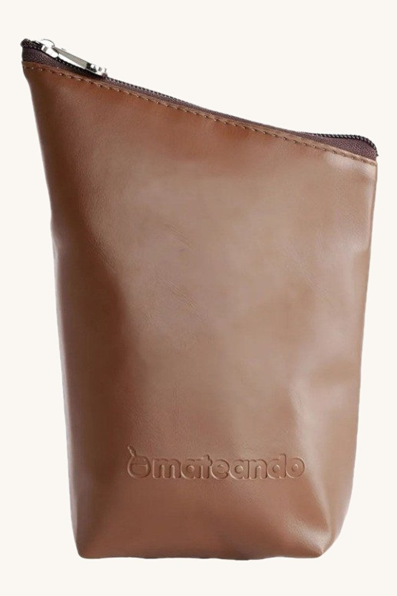 Yerbera Premium de Cuero Marrón
