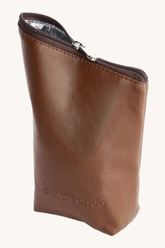 Yerbera Premium de Cuero Marrón