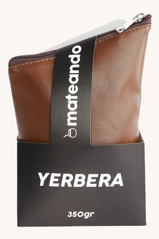 Yerbera Premium de Cuero Marrón